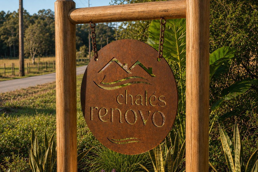 Placa logotipo chalé 